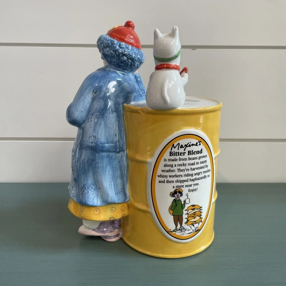 Hallmark Maxine's & Floyd Bitter Blend Coffee Can Coin Piggy Bank Porcelain